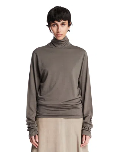 Rier Gray Wool Turtleneck Top