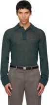Rier Green Alpaca & Silk Polo In Green