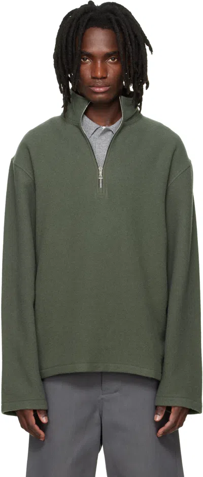Rier Green Fleece Athletic Sweater