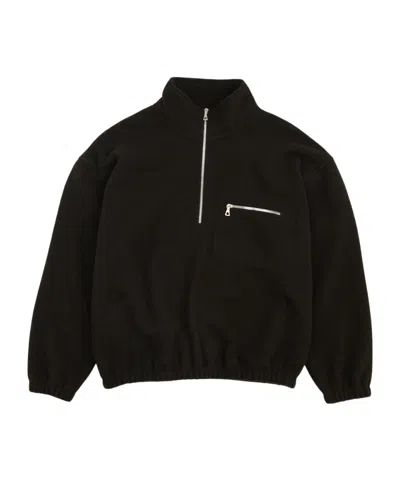 Rier Half-zip Fleece Sweatshirt In Black