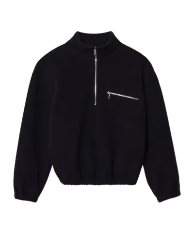 Rier Half-zip Fleece Sweatshirt In Black