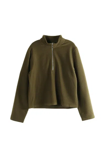 Rier Half-zip Fleece Sweatshirt In Green