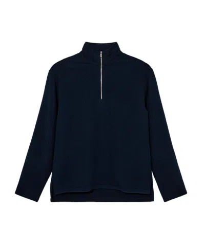 Rier Half-zip Wool Sweatshirt In Black
