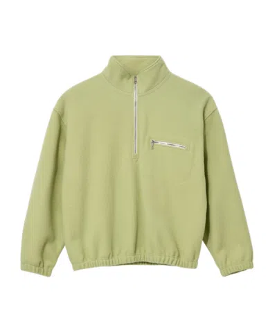 Rier Half-zip Wool Sweatshirt In Green