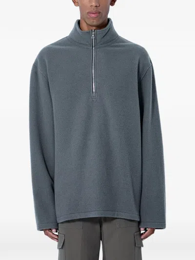 Rier Half-zip High-collar Sweater In Gray