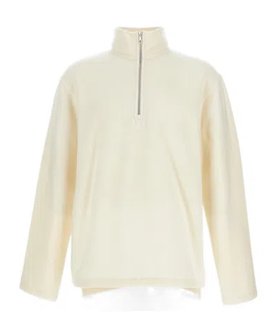 RIER HIGH-NECK ZIP-UP WOOL SWEATSHIRT