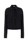 Rier Denim Jacket Collared Design Front Pockets In Black