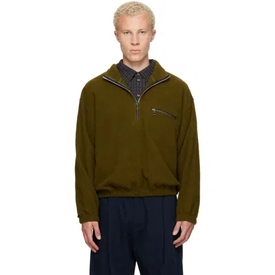 Rier Khaki Polar Fleece Sweater In Soil Fleece