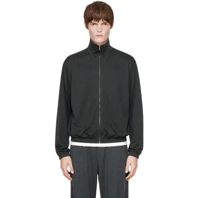 Rier Khaki Polar Jogging Blouson Jacket In Black