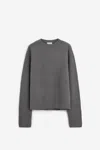 Rier Ribbed Wool Pullover Sweater In Grey