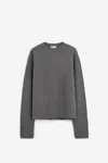 Rier Ribbed Wool Pullover Sweater In Grey
