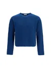 Rier Lamb Wool V-neck Sweater In Blue