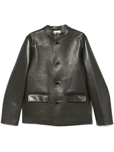 Rier Leather Jacket In Green