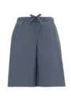 Rier Light Blue Elasticated Waist Cotton Bermuda In Multi