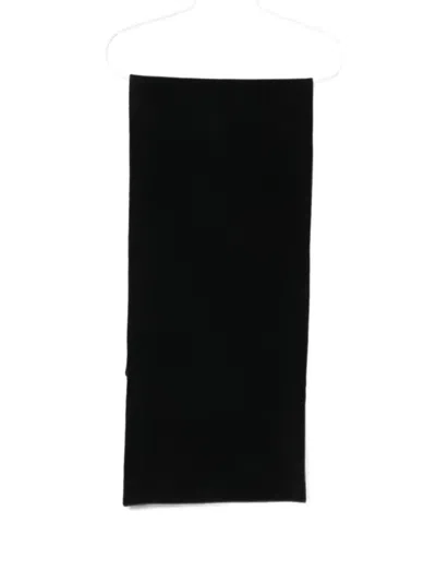 Rier Logo-patch Fleece Scarf In Neutral