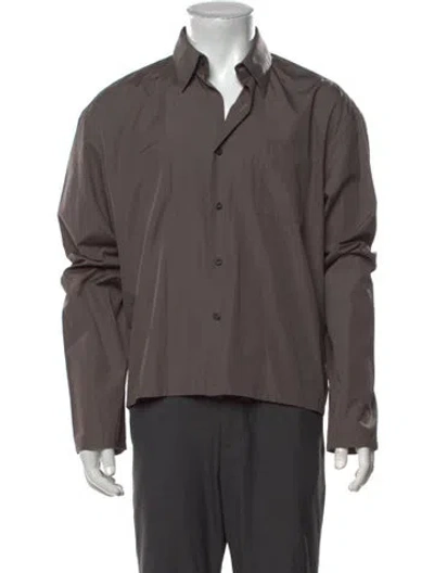 Pre-owned Rier Long Sleeve Dress Shirt In Grey