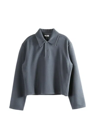 Rier Long-sleeve Polo Shirt In Gray