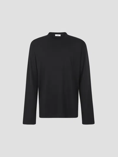 Rier Long Sleeve Round Neck T-shirt In Black
