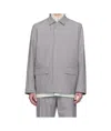 Rier Waxed Cotton Lapel Casual Jacket In Gray