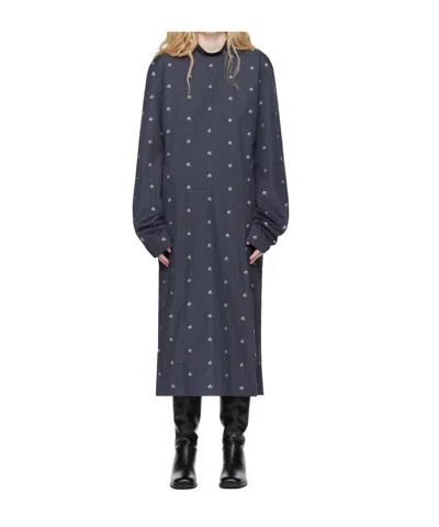 Rier Long-sleeved Dress In Blue