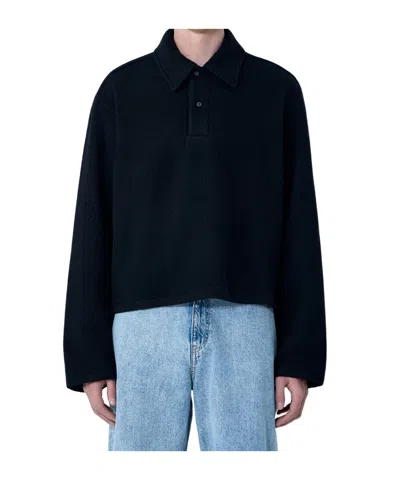 Rier Long-sleeved Polo Sweater In Multi