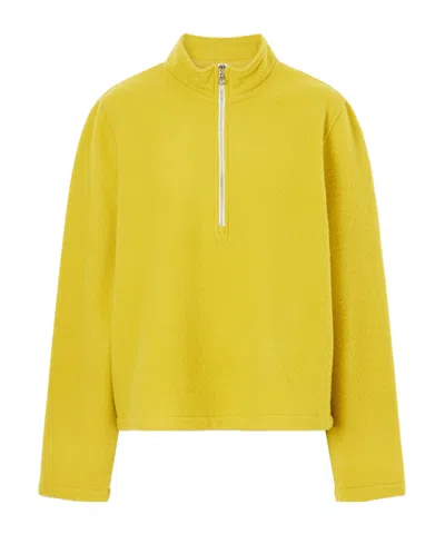 Rier City Virgin Wool-fleece Half-zip Sweater In Yellow