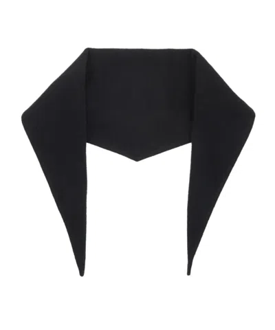 Rier Losange Mini Fleece Scarf In Black