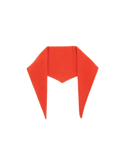 Rier Losange Mini Wool Scarf In Orange