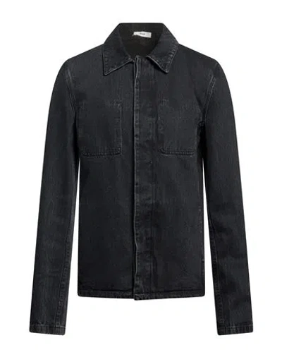 Rier Man Denim Outerwear Charcoal Size Xl Cotton In Black