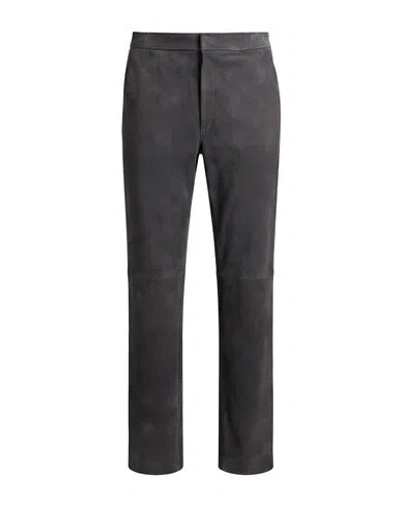 Rier Man Pants Charcoal Size L Calfskin In Grey