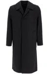 Rier Virgin Wool Loden Coat With Hidden Buttoning In Black