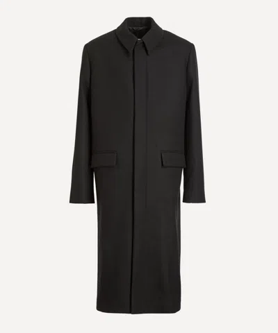 Rier Mens Loden Wool Coat In Black