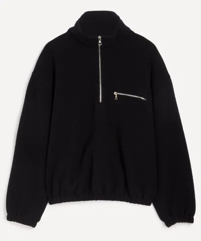 Rier Mens Zipped Wool Fleece In Black