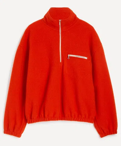Rier Mens Zipped Wool Fleece In Orange
