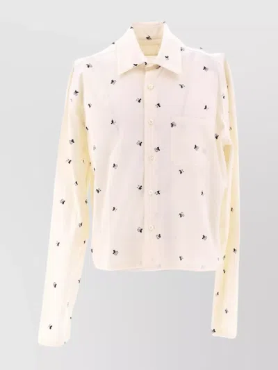 Rier Mini Shirt With Pocket And Print In Neutral