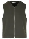 Rier Zip-up Wool Vest In Green