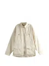 Rier Multi-pocket Zip-up Coat In Neutral