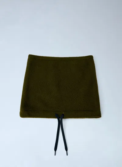Rier Natural Fleece Neck Warmer In Green