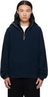 Rier Navy Fleece Sweater In Blue
