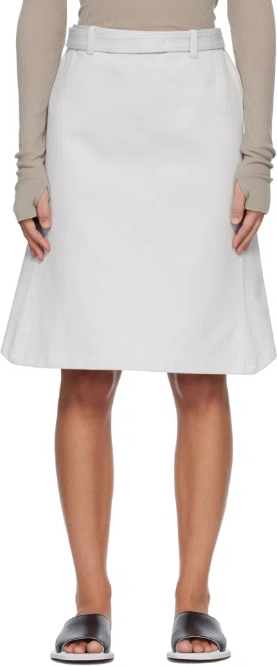 Rier Off-white Gabardine Inox Rustic Midi Skirt