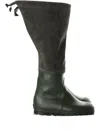 Rier Panelled Velour Rain Boots In Green