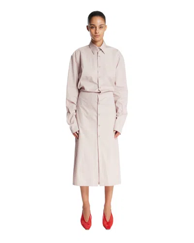 Rier Pink Cotton Shirt Dress In Neutral