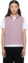 Rier Pink Fleece City Sweater Vest In Pink
