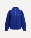 Rier Polar Wool-fleece Half-zip Sweatshirt In Blu
