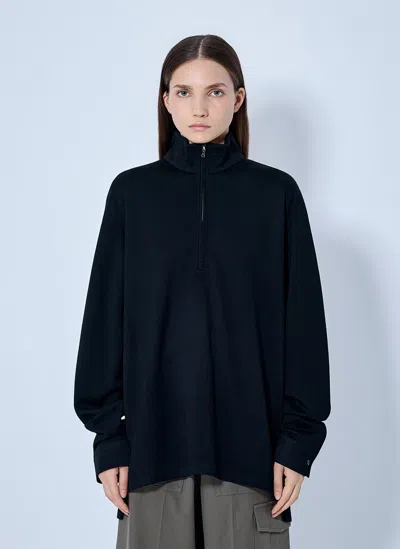 Rier Polar Jogging Virgin Wool Half-zip Top In Blue