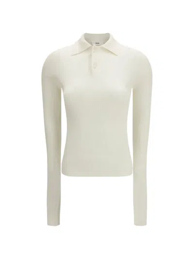 Rier Long-sleeve Silk Polo In White