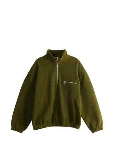 Rier Quarter-zip Fleece Sweatshirt In 그린
