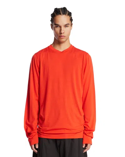 Rier Red Wool Long-sleeve T-shirt In Orange