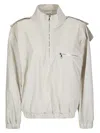 Rier Short Zip-front Jacket With Removable Hood In Neutrals