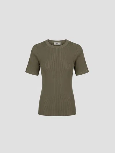 Rier Silk T-shirt In Fog Knit